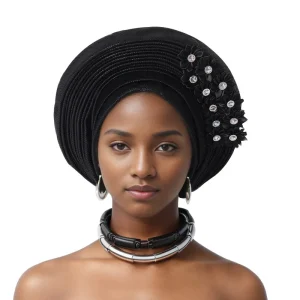 African Headtie Turban Nigerian Wedding Geles Aso Oke Fabric