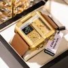POEDAGAR Luxury Man Wristwatch Rectangle Waterproof Luminous Watch