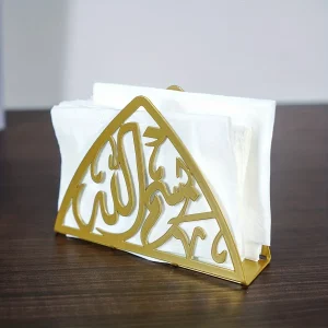 1pc Metal Arabic Text Napkin Holder, Can Be Matched With Square,