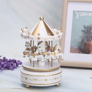 Creative Fantasy Christmas Holiday Decor Carousel Music Box