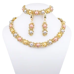 African Luxury Colorful Matte Ball Necklace