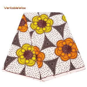 Veritablewax African Fabric Flower Pattern Ankara