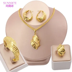 Dubai Women Golden Color Jewelry Sets