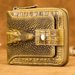 Cowhide men’s wallet with crocodile pattern genuine leather