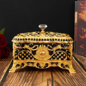 European pattern high-end zinc alloy hand-painted jewelry box light luxury
