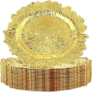 Gold Charger Plates, Reef Plate, Chargers for Dinner Plates