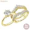 2 Carat Bridal Ring Set for Women Yellow Gold