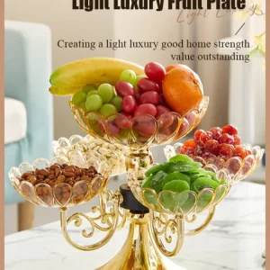 Luxury Style Multi Layered Rotating Crystal Fruit Plate