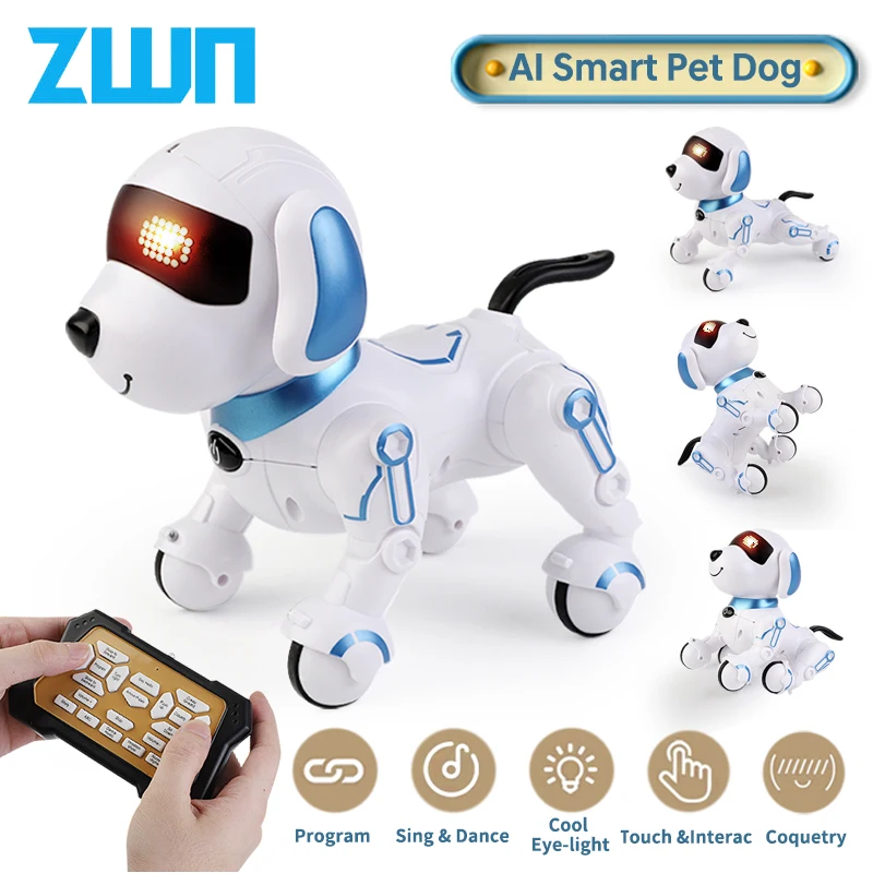 ZWN RC Robot Electronic Stunt Dog Toys Voice Command