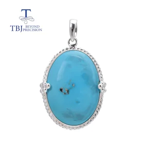 Quality Handmade 925 Sterlin Silver Large Turquoise Gemstone Pendant