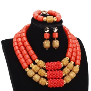 10 Colors 3 Layers Artificial Handmade Coral Beads African Nigerian Jewelry Set