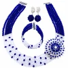 Quality Royal Blue-White Handmade Transparent Crystal Beads
