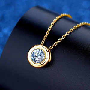 18K Gold Moissanite Diamond Necklace