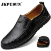 Genuine Leather Men Shoes Luxury Brand