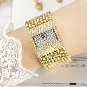 Golden Ladies Stainless Steel Quartz Wristwatch