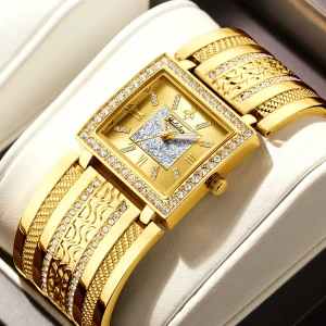 Brand New Women’s gold engraved crystal Wristwatch