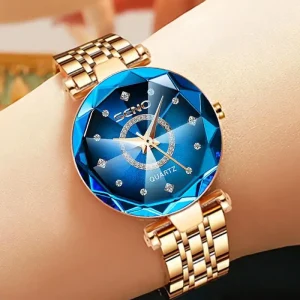 SENO Ocean Star Top Brand Luxury Rose Gold Women Bracelet Watch