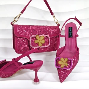 Color High-Heeled Shoes Evening Shoes And Bag