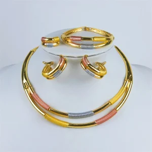 18 Karat Gold Plated Dubai Style Gold Colored Earring Sets