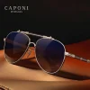CAPONI HD Nylon Polarized Sun Glasses Pure Titanium Gradient UV400 Designer Eyewear Pilot Style Outdoor Men’s Sunglasses CP7537