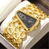 Pizza Cut brand Alien Gold Case Black Dial Wristwatch