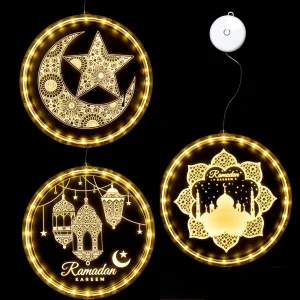 Window Lights Ramadan Eid Mubarak Decorations
