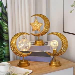 Eid Decoration LED Iron Ramadan Moon Lamp