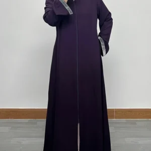Zipper Up Eid Muslim Abaya for Women