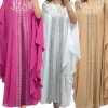 Muslim Women’s 2 PCS Set Outfits Dubai Kaftan Chiffon Abaya Robe