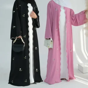Women’s Flower Embroidered Elegant Abaya